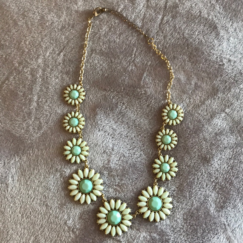 Gold flowered statement necklace